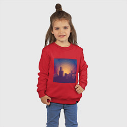 Свитшот хлопковый детский Городской пейзаж, цвет: красный — фото 2
