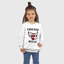 Свитшот хлопковый детский Chicago Bulls SWAG, цвет: белый — фото 2