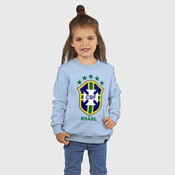 Свитшот хлопковый детский Brasil CBF, цвет: мягкое небо — фото 2