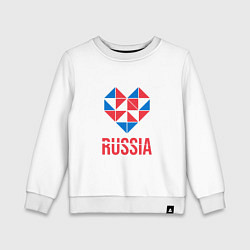 Свитшот хлопковый детский Россия в моём сердце, цвет: белый