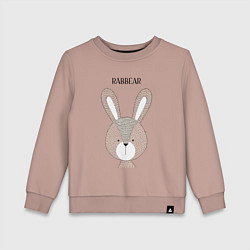 Свитшот хлопковый детский Rabbit-bear, цвет: пыльно-розовый