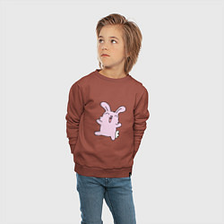 Свитшот хлопковый детский Весёлый кролик, цвет: кирпичный — фото 2