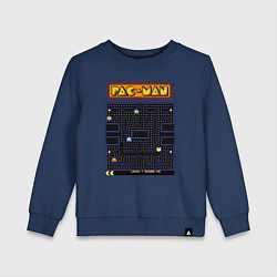 Свитшот хлопковый детский Pac-Man на ZX-Spectrum, цвет: тёмно-синий