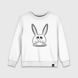 Свитшот хлопковый детский Кролик-пухляш, цвет: белый