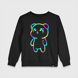 Свитшот хлопковый детский Cool neon bear, цвет: черный