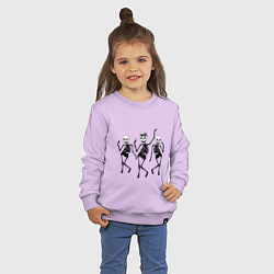 Свитшот хлопковый детский Танцующие скелетики, цвет: лаванда — фото 2