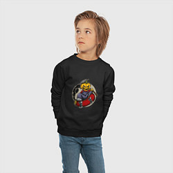 Свитшот хлопковый детский Тыква - жнец на скейте, цвет: черный — фото 2
