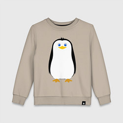 Свитшот хлопковый детский Красивый пингвин, цвет: миндальный