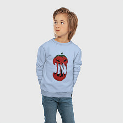Свитшот хлопковый детский Агрессивный красный помидор, цвет: мягкое небо — фото 2
