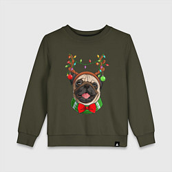 Детский свитшот Новогодний мопс