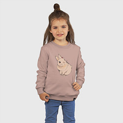 Свитшот хлопковый детский Милый кролик гуашью, цвет: пыльно-розовый — фото 2