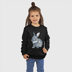Свитшот хлопковый детский 2023 год - год голубого кролика, цвет: черный — фото 2
