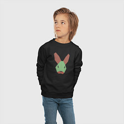 Свитшот хлопковый детский Лоскутный кролик, цвет: черный — фото 2