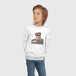 Свитшот хлопковый детский Товарищ Сталин смеётся, цвет: белый — фото 2