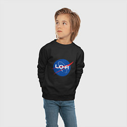Свитшот хлопковый детский Lofi - Nasa theme, цвет: черный — фото 2
