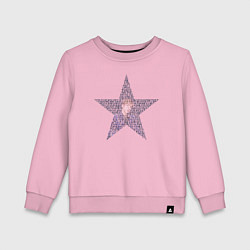 Свитшот хлопковый детский BTS JUNGKOOK портрет в звезде, цвет: светло-розовый