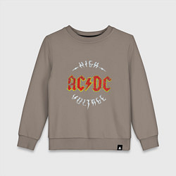 Свитшот хлопковый детский AC-DC Высокое напряжение, цвет: утренний латте