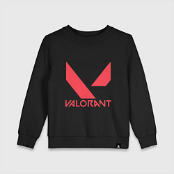 Свитшот хлопковый детский Valorant - logo, цвет: черный