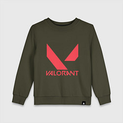 Свитшот хлопковый детский Valorant - logo, цвет: хаки