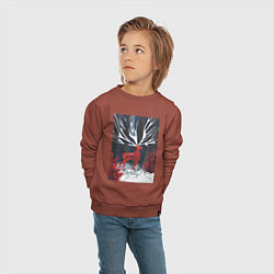 Свитшот хлопковый детский Красный олень с гиганскими рогами, цвет: кирпичный — фото 2