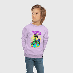 Свитшот хлопковый детский Граффити рок-н-роллер, цвет: лаванда — фото 2