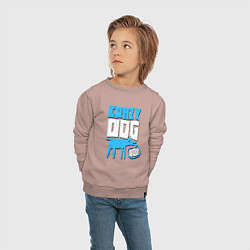 Свитшот хлопковый детский Гавкающая собака, цвет: пыльно-розовый — фото 2