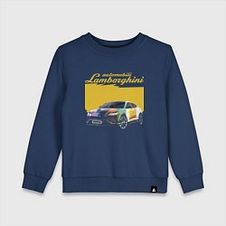 Свитшот хлопковый детский Lamborghini Urus - Italy, цвет: тёмно-синий
