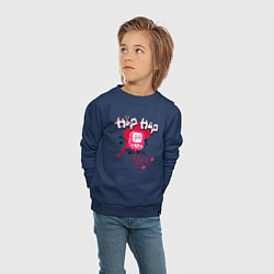 Свитшот хлопковый детский Граффити хип-хоп плеер с наушниками, цвет: тёмно-синий — фото 2