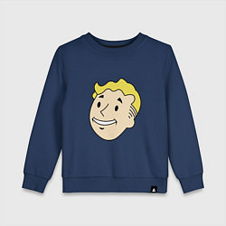 Свитшот хлопковый детский Vault boy head, цвет: тёмно-синий