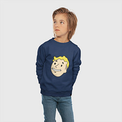 Свитшот хлопковый детский Vault boy head, цвет: тёмно-синий — фото 2