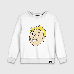 Свитшот хлопковый детский Vault boy head, цвет: белый