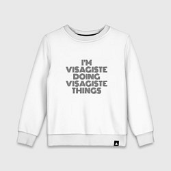 Свитшот хлопковый детский Im visagiste doing visagiste things vintage, цвет: белый