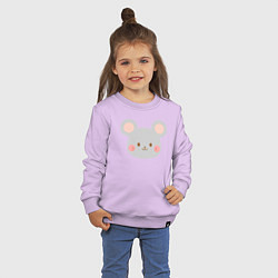 Свитшот хлопковый детский Добрый мышонoк, цвет: лаванда — фото 2