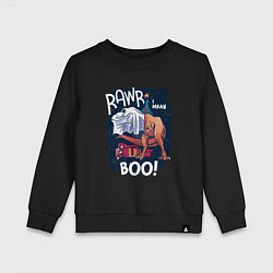 Свитшот хлопковый детский Rawr boo, цвет: черный