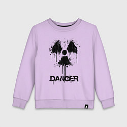 Свитшот хлопковый детский Danger radiation symbol, цвет: лаванда