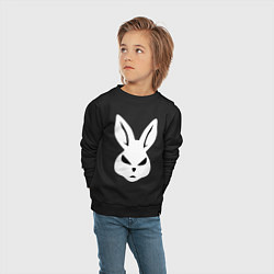 Свитшот хлопковый детский Evil bunny head, цвет: черный — фото 2