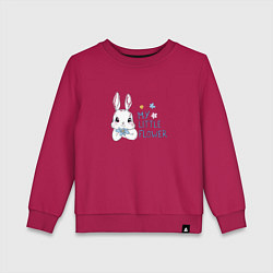 Свитшот хлопковый детский My little flower, цвет: маджента