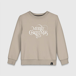 Свитшот хлопковый детский Merry christmas fun, цвет: миндальный