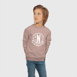 Свитшот хлопковый детский Академия Невермор, цвет: пыльно-розовый — фото 2