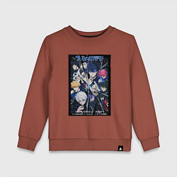 Свитшот хлопковый детский Персонажи Синей тюрьмы Блю Лок, цвет: кирпичный