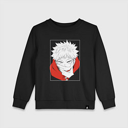 Свитшот хлопковый детский Улыбка Юдзи Итадори, цвет: черный