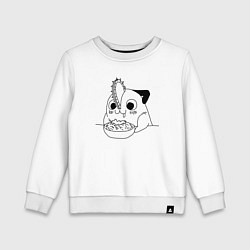 Свитшот хлопковый детский Почита Человек бензопила, цвет: белый