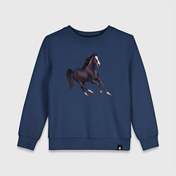 Свитшот хлопковый детский Марварская лошадь, цвет: тёмно-синий