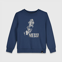 Свитшот хлопковый детский Leo Messi scream, цвет: тёмно-синий
