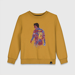 Свитшот хлопковый детский Color Messi, цвет: горчичный