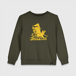 Свитшот хлопковый детский Bruce Lee fighter, цвет: хаки