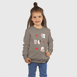 Свитшот хлопковый детский Стикеры Котиков, цвет: утренний латте — фото 2