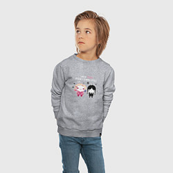 Свитшот хлопковый детский Nevermore Уэнздей и Энид Синклер, цвет: меланж — фото 2