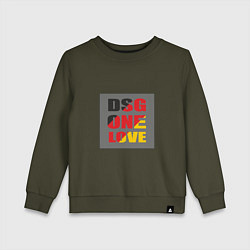 Свитшот хлопковый детский Коробка DSG, цвет: хаки