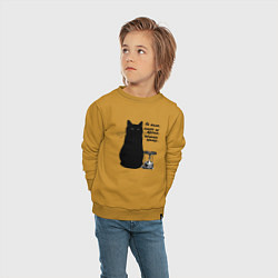 Свитшот хлопковый детский Кот Бегемот и примус, цвет: горчичный — фото 2